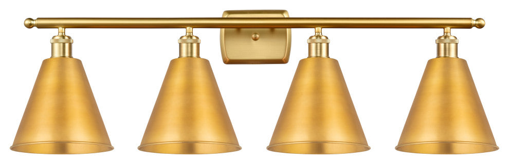 Ballston Cone Bath Vanity Light, Satin Gold, Satin Gold