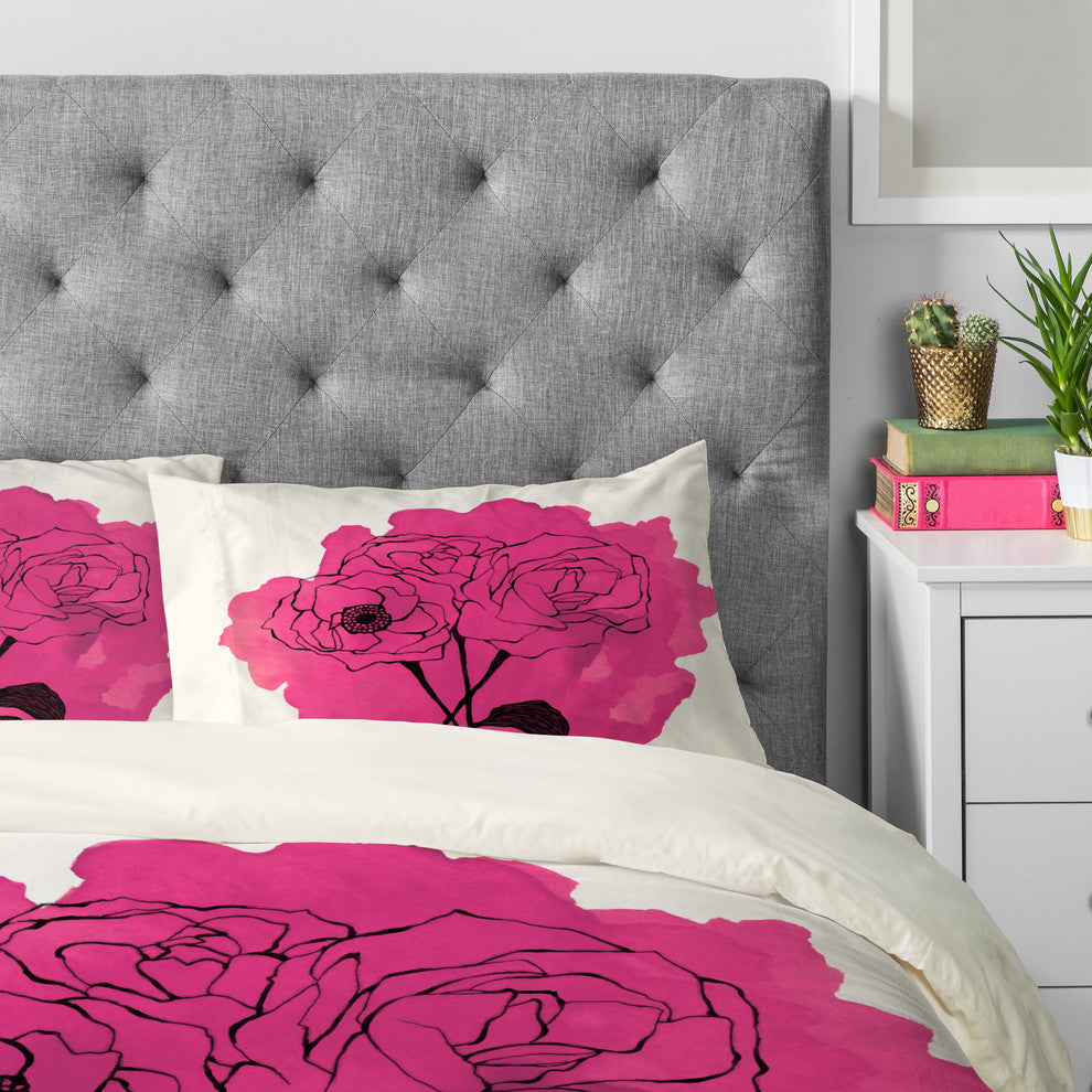 Deny Designs Morgan Kendall Pink Spray Roses Pillowcase