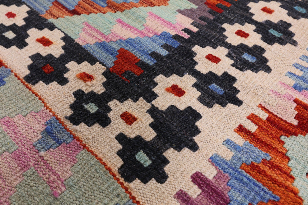 10' 0" X 13' 1" Kilim Flat Weave Wool On Wool Rug - Q12537