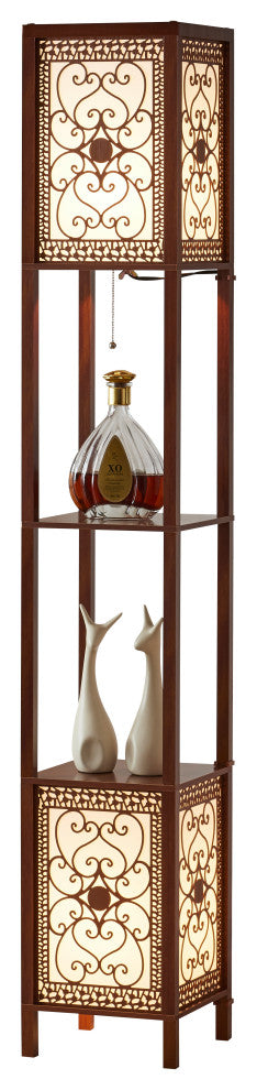 Infinity Heart Shelf 64" Espresso Floor Lamp