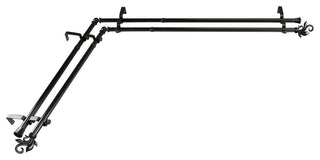 Giles 13/16" Double Corner Window Curtain Rod, Black, 48-84"