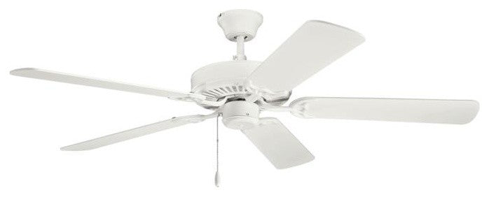 Kichler 404 Basics 5-Blade 52" Indoor Ceiling Fan, Satin Natural White