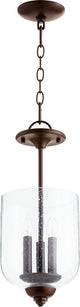 Quorum 2911-8-186 Three Light Dual Mount, Oiled Bronze With Clear/Seeded Finish