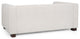 Pamsha Contemporary Fabric Upholstered Loveseat, Beige/Dark Walnut