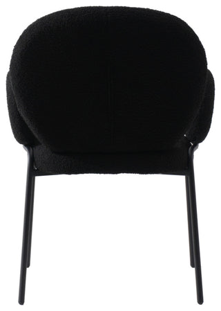 Celestial Series Boucle Dining Arm Chair, Black Frame with Black Fabric
