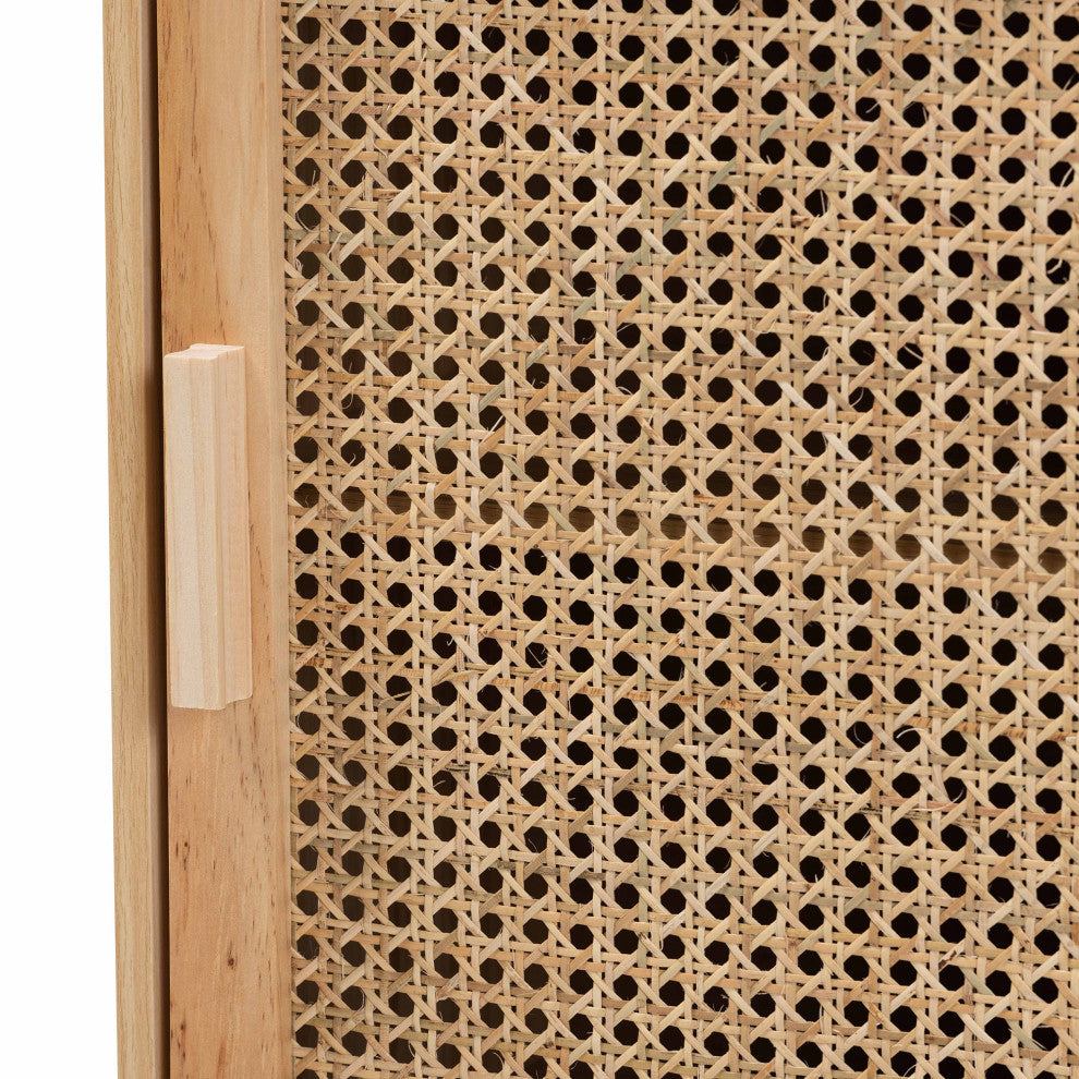 Kaidan Mid-Century Rattan Collection, 1-Door Nightstand