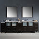 Torino 108" Espresso Modern Double Sink Bathroom Vanity -Faucet FFT1030BN