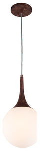 Woodbridge Lighting Alicia Mini-Pendant, Walnut, Opal LED