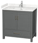 36" Single Bathroom Vanity Dark Gray, Carrara Cultured Marble Countertop, Sink
