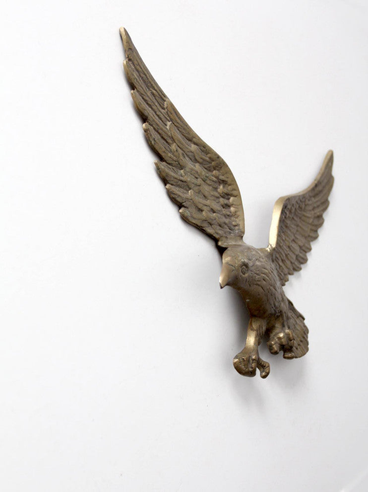 Consigned, Vintage Brass Eagle Wall Hanging