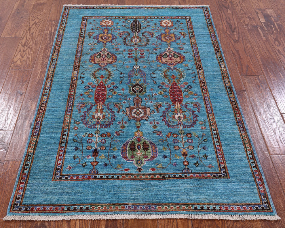 3' 3" X 5' 0" Persian Tabriz Hand-Knotted Wool Rug Q8257