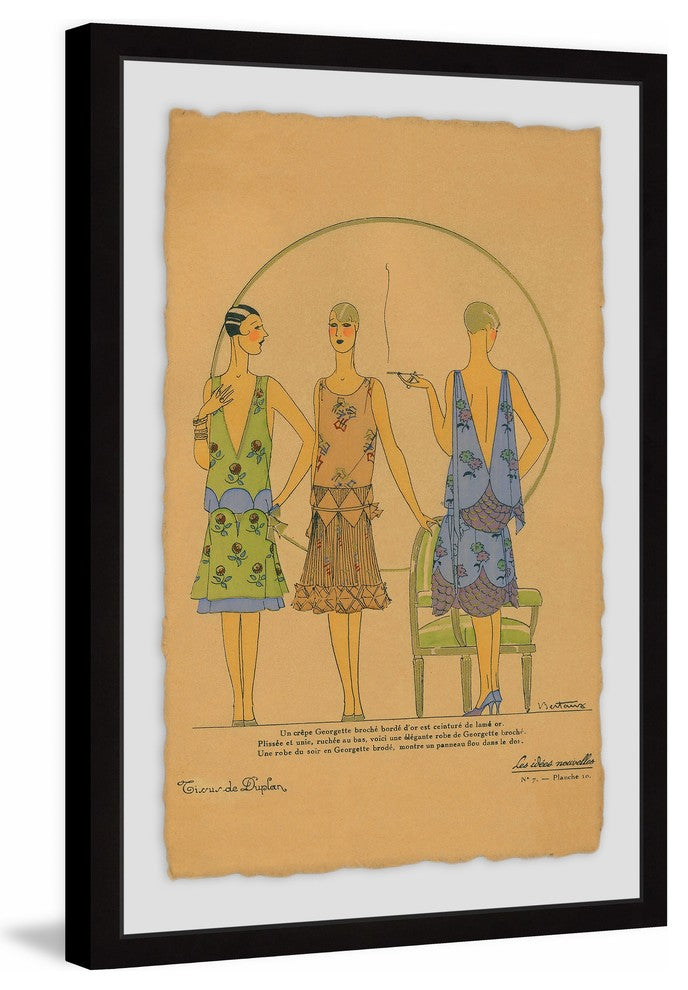 "Gossip Gals" Framed Painting Print, 12"x18"