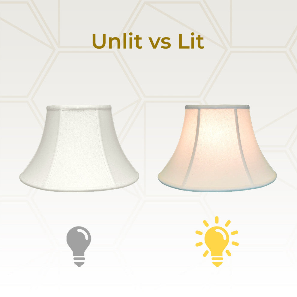 Royal Designs Shallow Bell Basic Lamp Shade, Linen White, 6x13x8.5