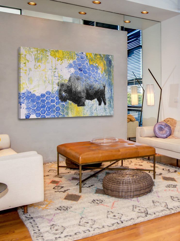 "Buffalo Honeycomb" Painting Print on Wrapped Canvas, 24"x16"