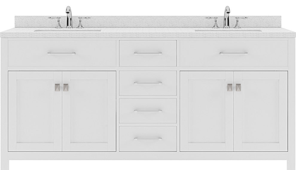 Caroline 72" Double Bathroom Vanity Set, White