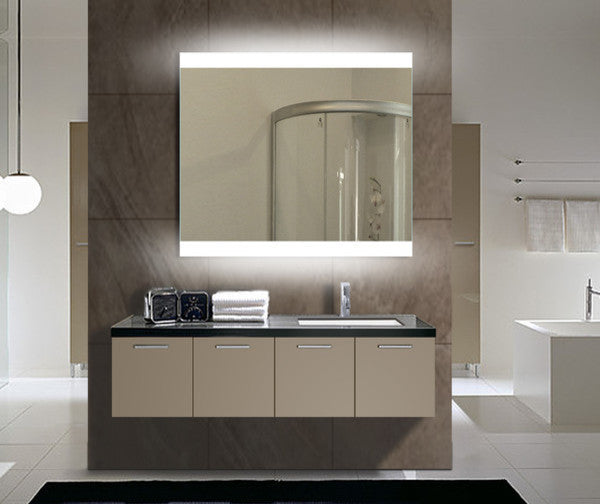 IB MIRROR Dimmable Lighted Bathroom Mirror Paris, Crystal Clear Mirror, 35" X 40"