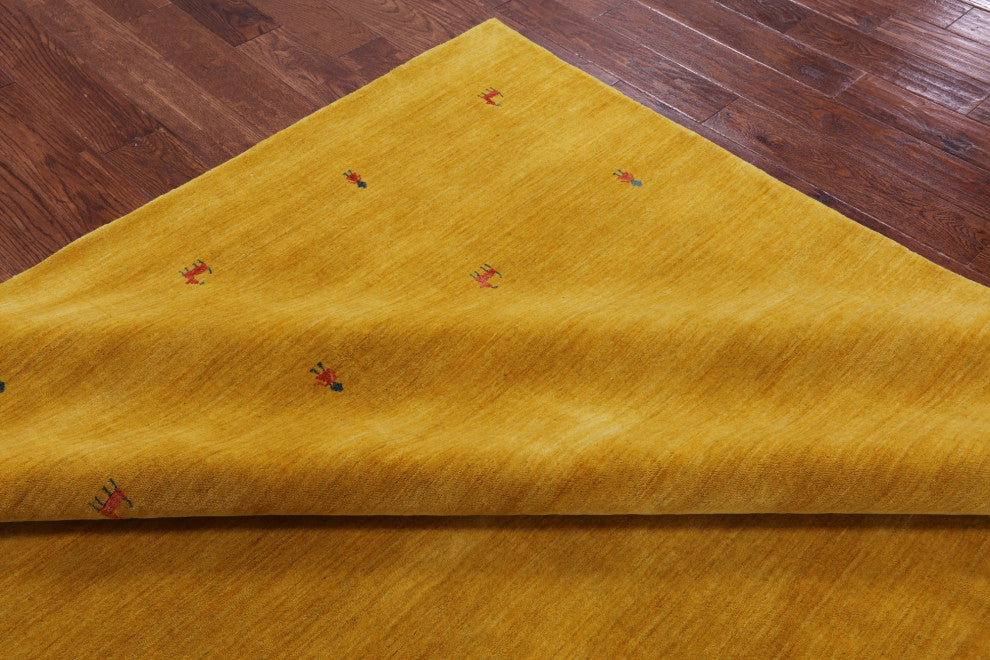 8' Square Persian Gabbeh Hand Knotted Wool Rug - Q15163