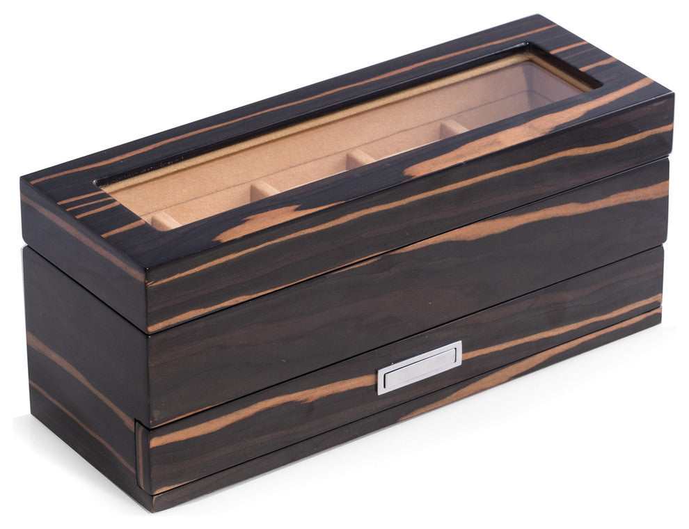 Lacquered Wood 5-Watch Box