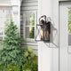 1-Light Seeded Glass X Outdoor Wall Lamp, Set of 2, 12.5"H, Antique Bronze