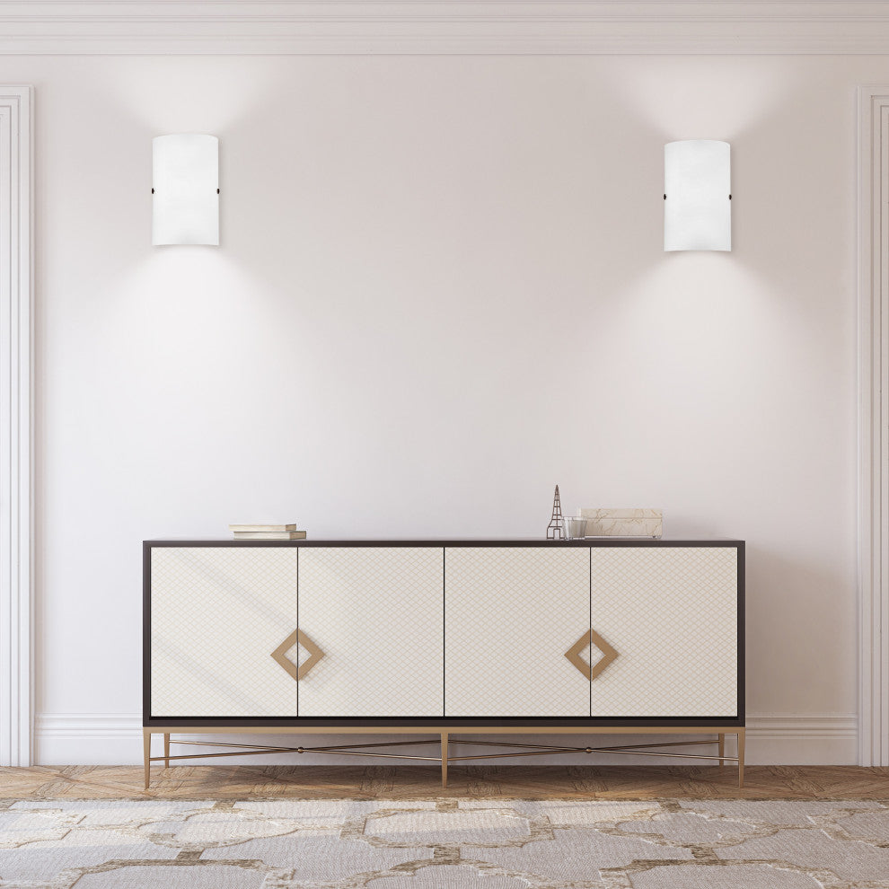 Troy 3 1-Light Sconce, Matte Nickel, White Glass Shade