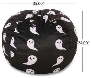 McMullen Fabric 3' Bean Bag, Black/White Ghost