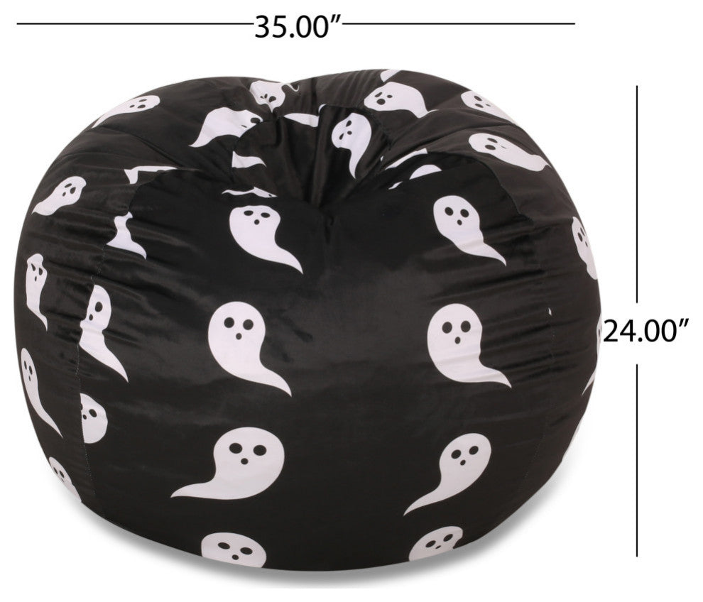 McMullen Fabric 3' Bean Bag, Black/White Ghost