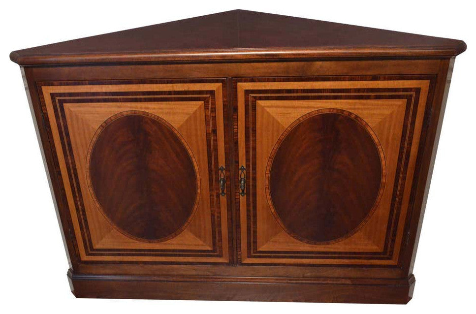 Mahogany Two Door Corner Cabinet by Leighton Hall