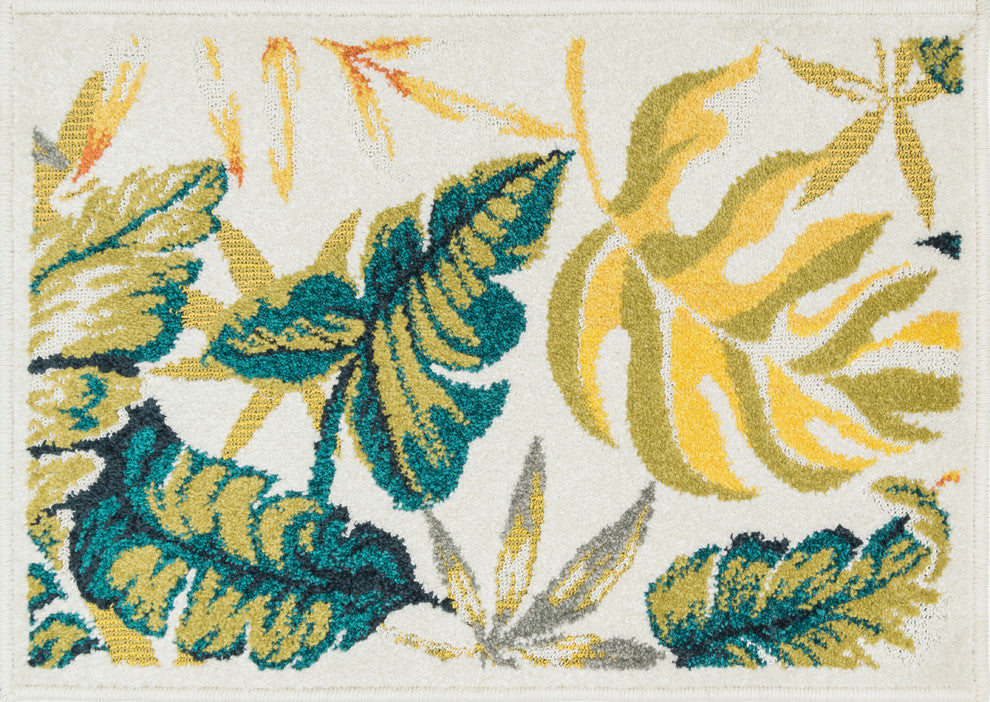 Ivory Teal Yellow Gray Terrace Area Rug by Loloi II, 2''5"x3''9"