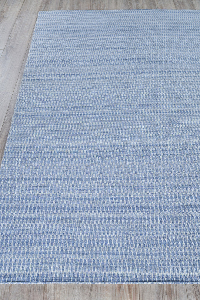 Florence Indoor/Outdoor Handmade Flatwoven PET yarn Light Blue Area Rug, 3'x5'