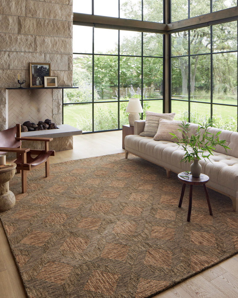 Loloi II Varena Rust / Bark 18" x 18" Sample Rug