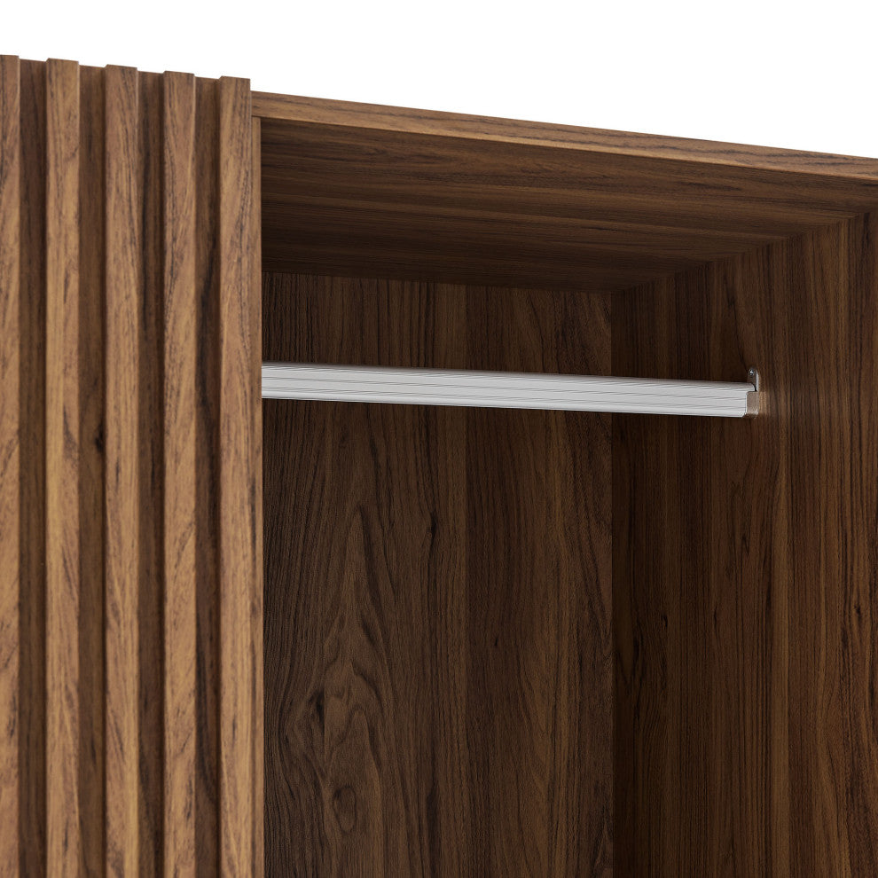 Render 2-Door Wardrobe Closet, Walnut