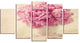 Bunch of Peony Flowers on Table, Large Floral Canvas Print, 60"x32", 5 Panels