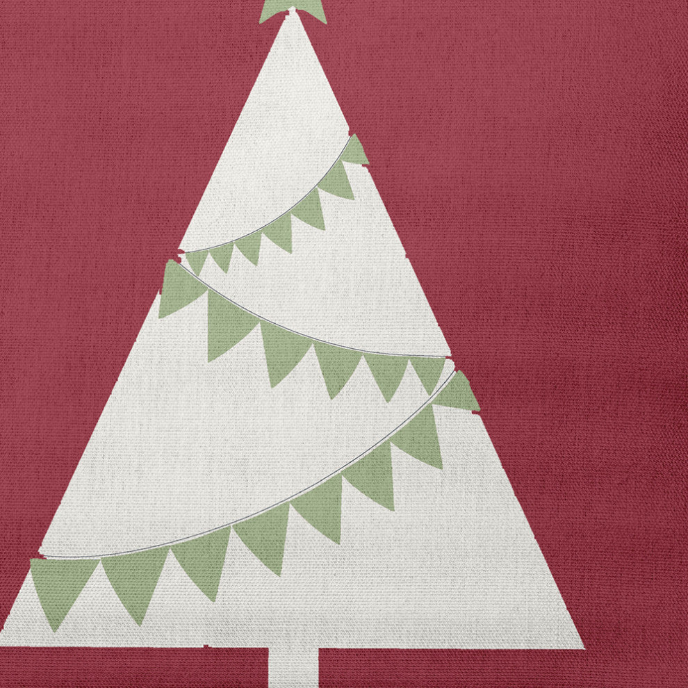 Garland Tree Decorative Throw Pillow, Brick Red, 26"x26"