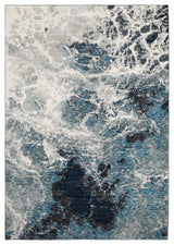 Elements Oceanic Abstract Blue/ Gray Area Rug, 2'3"x8'