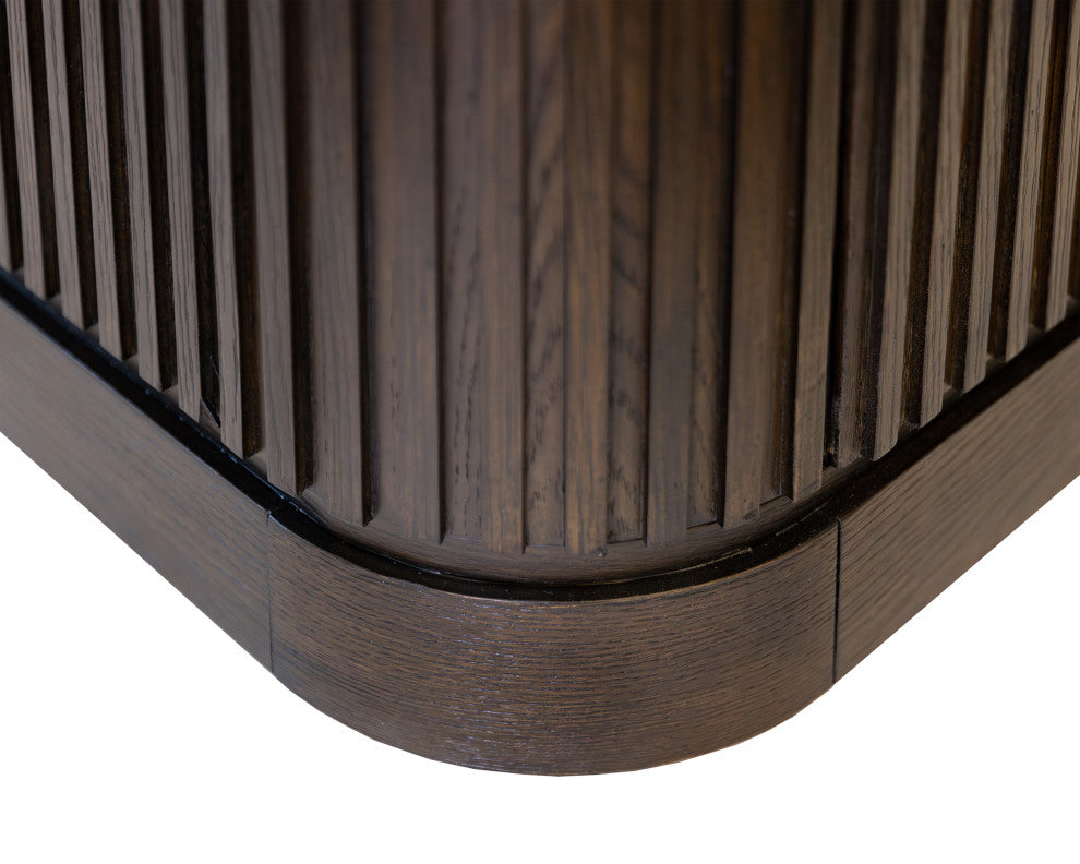 Contemporary 76" Fireplace Console, Dark Chocolate