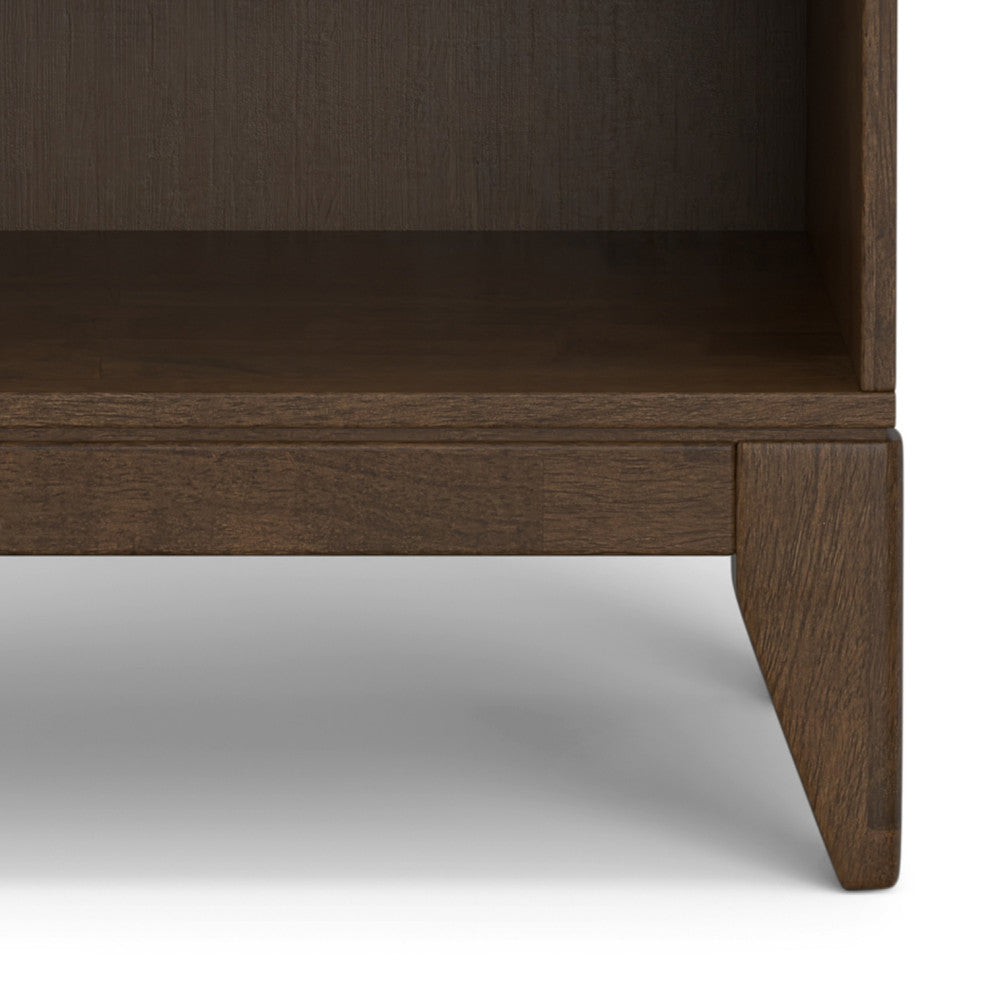 Harper Solid Hardwood 5 Shelf Bookcase, Walnut Brown