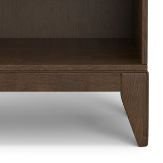 Harper Solid Hardwood 5 Shelf Bookcase, Walnut Brown