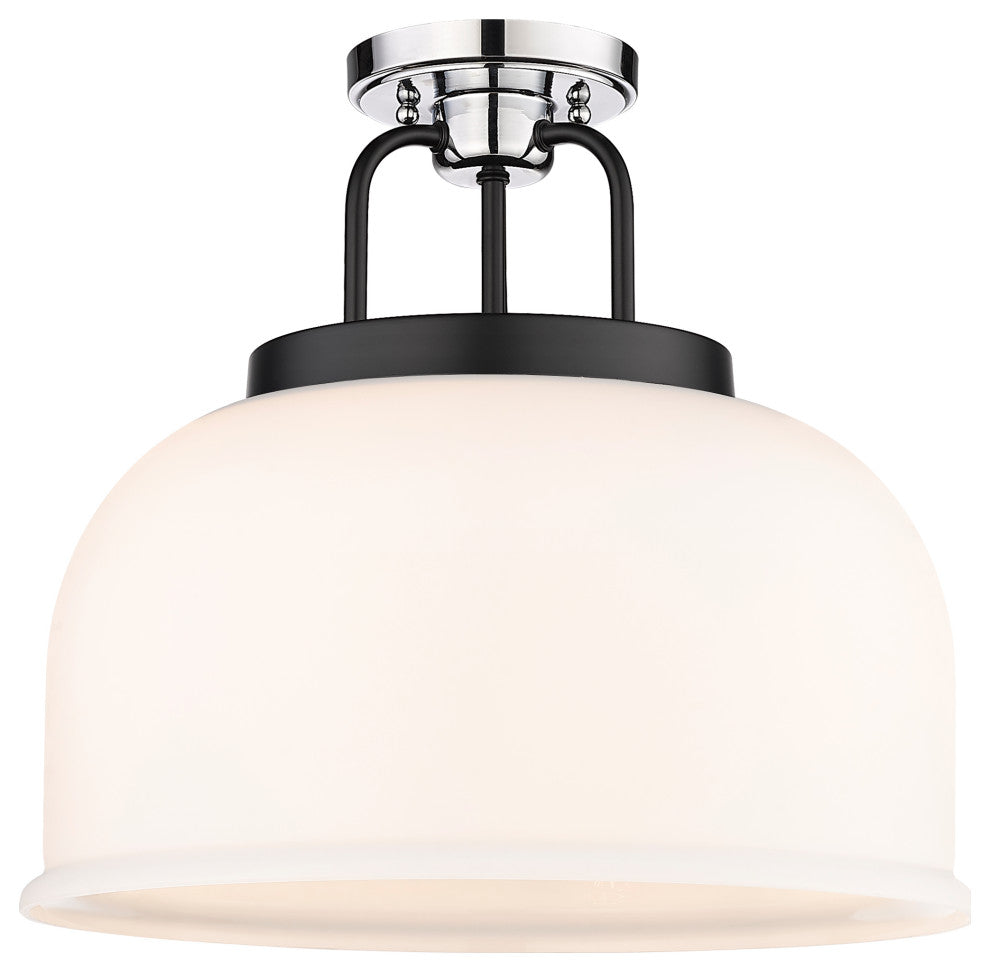 Kahana 3 15" Flush Mount Black Polished Chrome