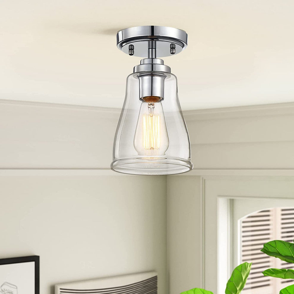 Mini Semi Flush Mount Ceiling Light antique glass ceiling light fixture
