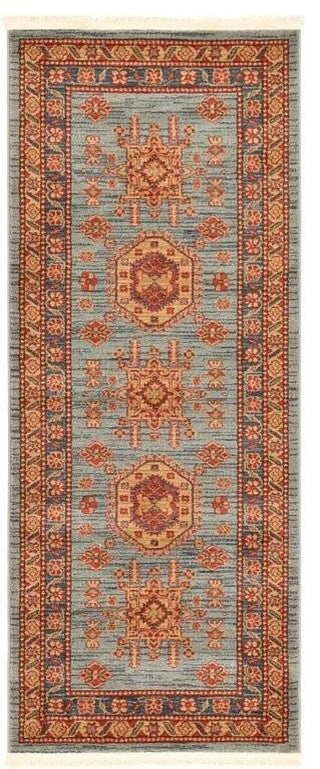 Unique Loom Light Blue Shapur Sahand 2' 7 x 6' 7 Runner Rug