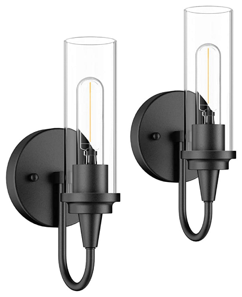 2 light wall lighting Metal matte black decor Modern uplights indoor