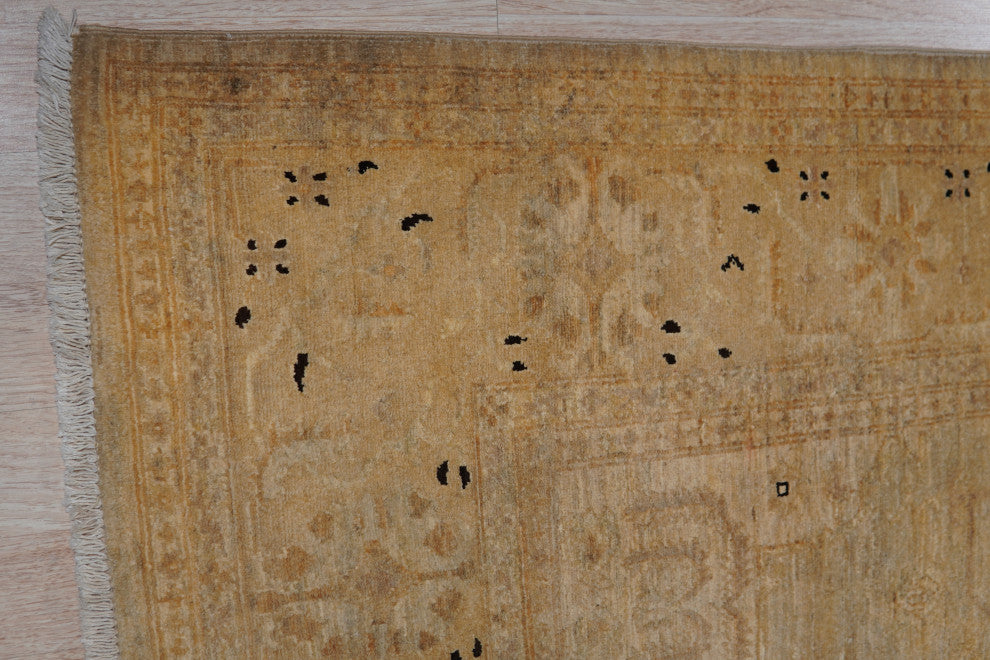 EORC Ivory Hand Knotted Wool Peshwar Rug 8'1 x 9'8