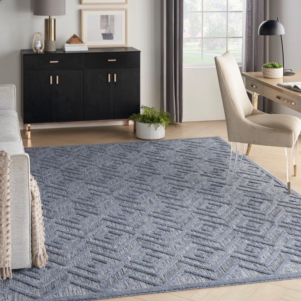 Nourison Versatile 8' x 10' Denim Blue Modern Area Rug
