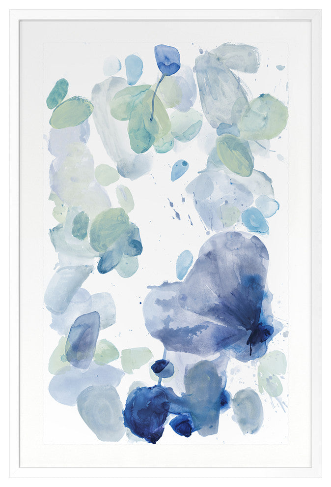Butterfly Dance in Blue A Fine Art Print, White, 24"x16"
