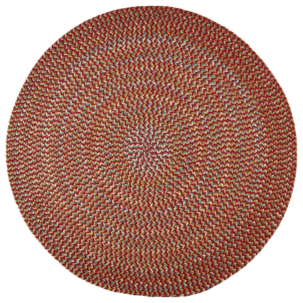 Round Confetti Rug Confetti Bright and Bold 5, Carrier Braided Rug Brilliant Red 10' Roun