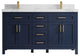Cambridge 60 Double Bathroom Vanity in Hale Navy Blue 2" Calacatta Nuvo