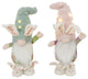 Set of 2, Assorted 17" Battery Operated Fabric Standing Bunny Gnomes