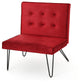 GDF Studio DuSoleil Velvet Modern Armless Chair, Berry