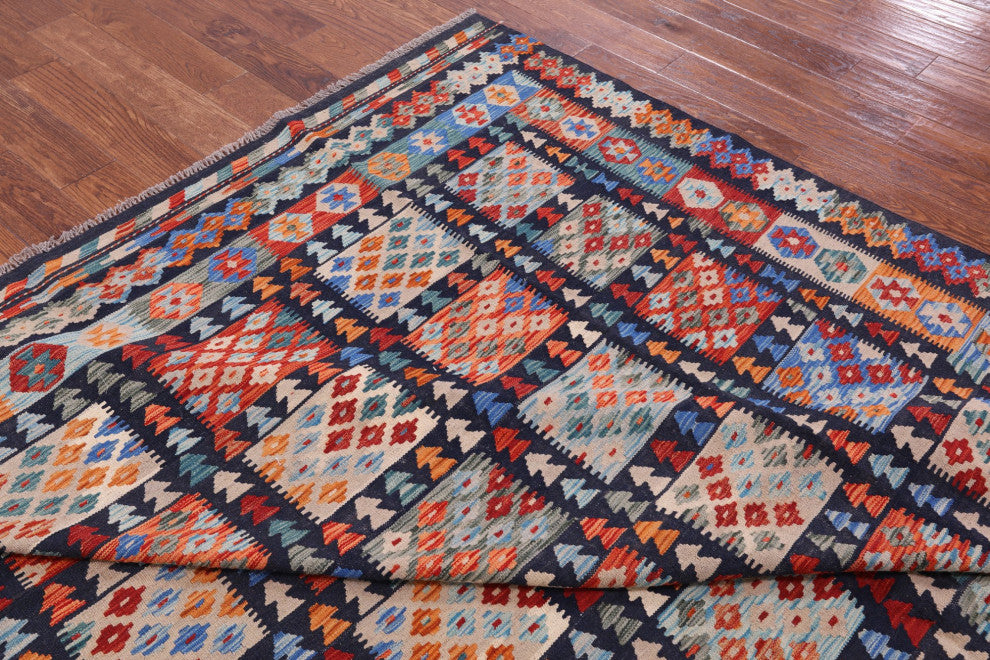 Wool On Wool Reversible Flat Weave Kilim Rug 8' 3" X 9' 9" Q9477