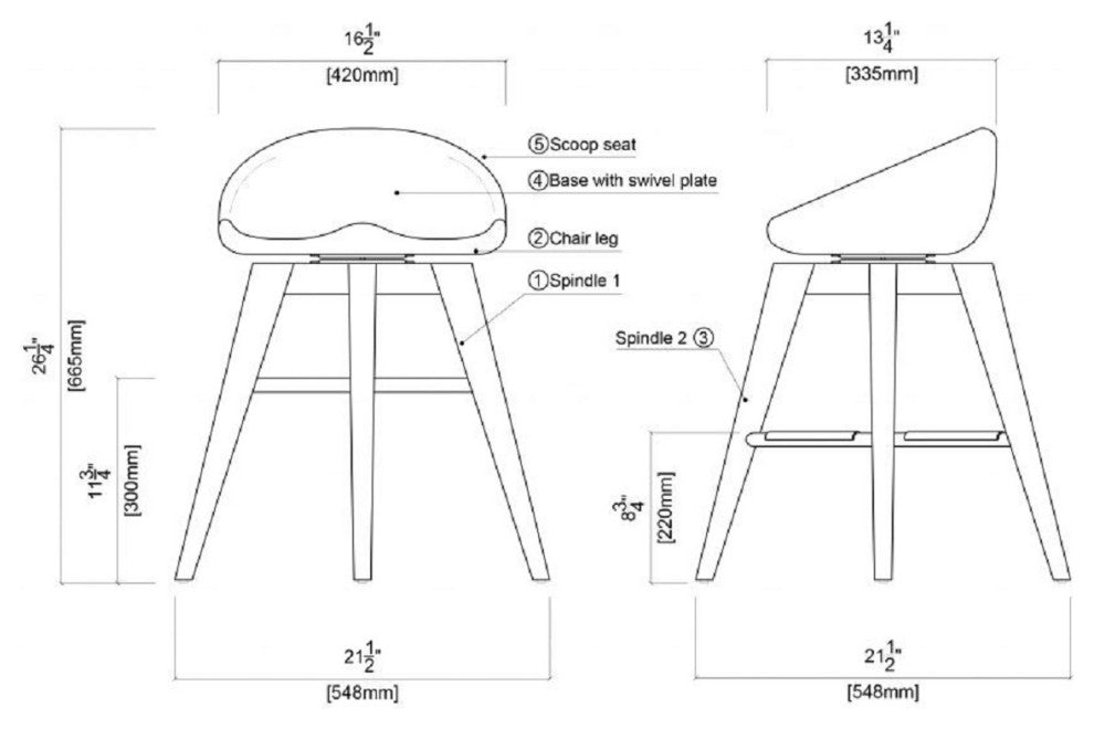24" Bali Swivel Stool, Natural